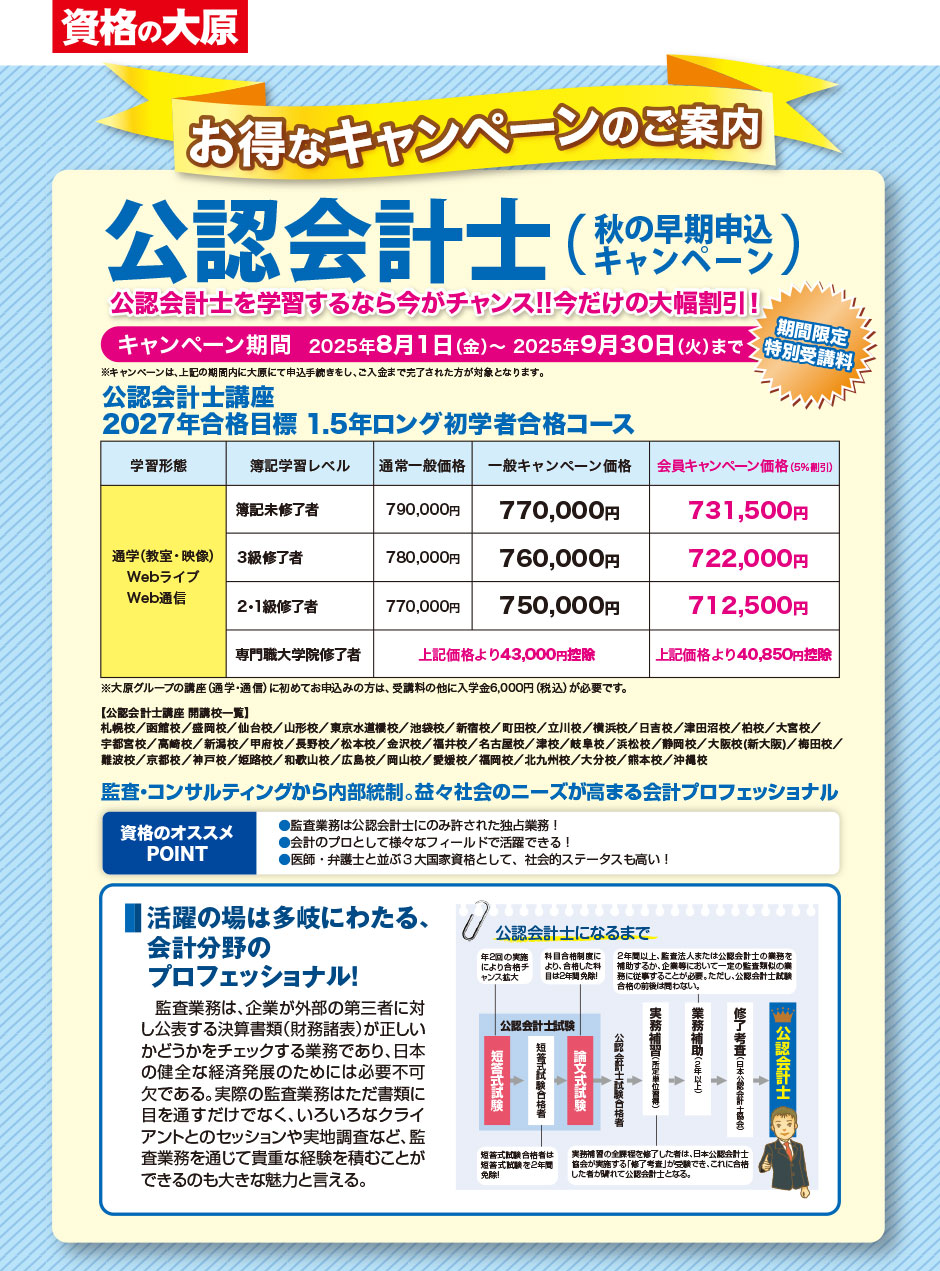 資格の大原 2020年 会計士入門コース【全部揃っている】 資格の大原 - 額割ドットコム／会員特典・優待サービス